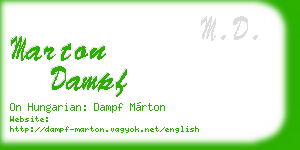 marton dampf business card
